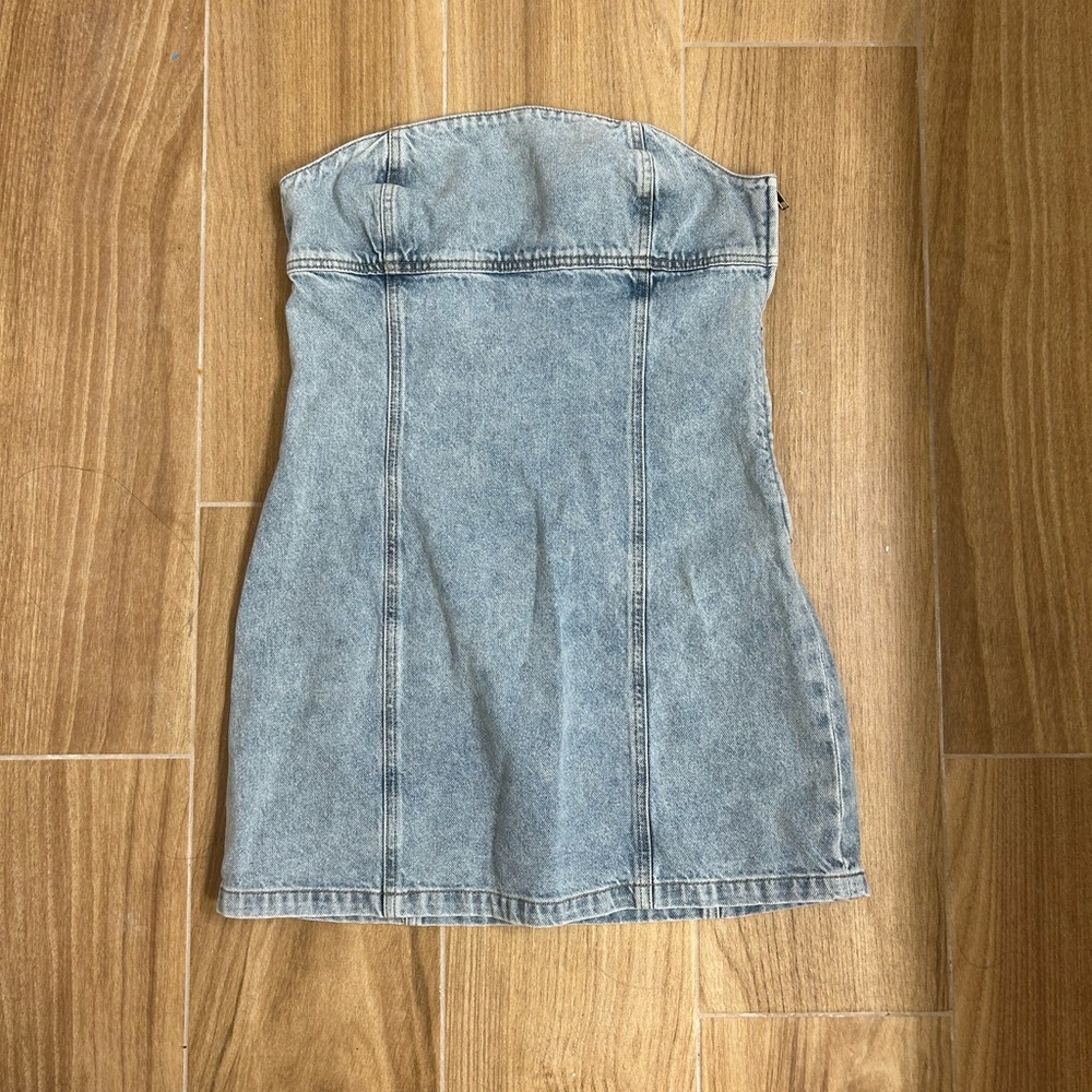 Pacsun Denim Mini Strapless Dress